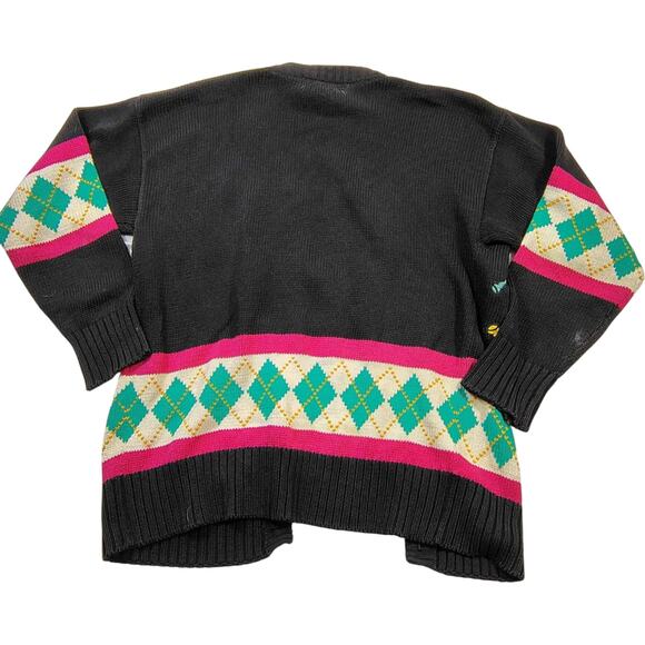 VTG LIZI RUCH Women's Black Golf Prep Cardigan Sweater Size S **PLEASE READ** - Picture 2 of 9